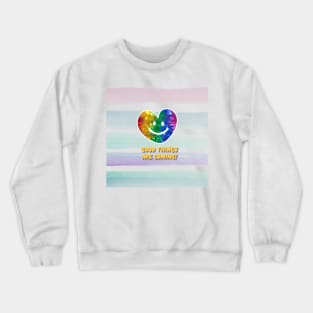 Smiling heart face, good things are coming Crewneck Sweatshirt